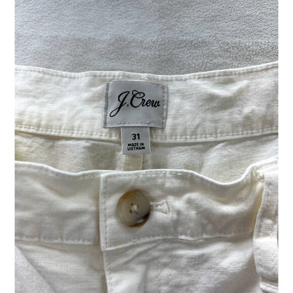 J. Crew Wide Leg Pant Washed Canvas White Pearl Women's Size 31 / 12 - Picture 4 of 9